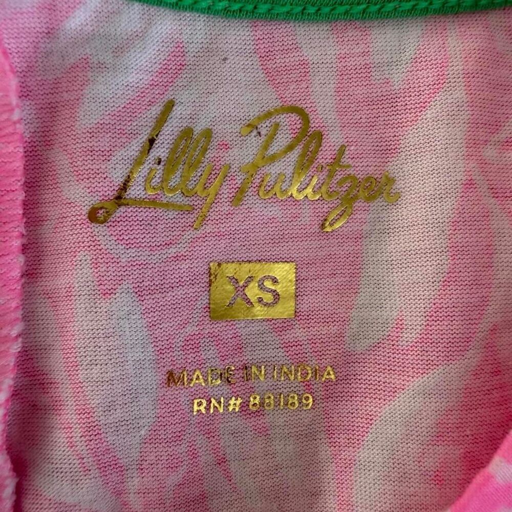 Lilly Pulitzer Mercer Dress XS Pink Tulip to Tango Floral Puff Sleeve preppy - Picture 6 of 9